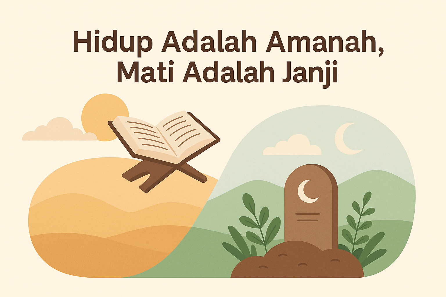 Hidup adalah titipan suci dari Allah yang harus dijalani dengan kesadaran, tanggung jawab, dan rasa syukur. Kematian bukanlah akhir, tetapi janji pasti dari Allah sebagai transisi menuju kehidupan abadi. Bagi jiwa yang telah selesai dengan dirinya, kematian bukan untuk ditakuti, tapi disambut sebagai saat pulang kepada Cahaya-Nya